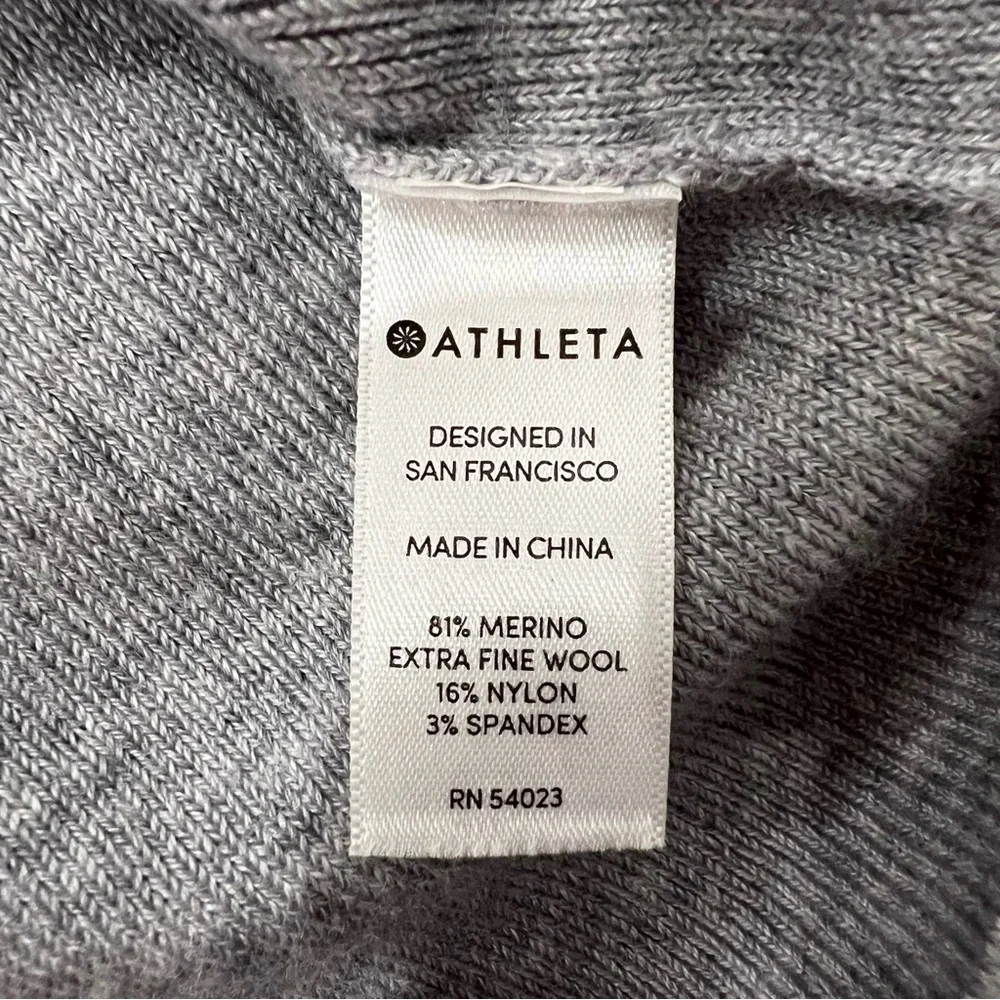 Athleta River Rib Sweater Tank Dress Merino Wool Blend Women’s S Tall Gray - Picture 9 of 13
